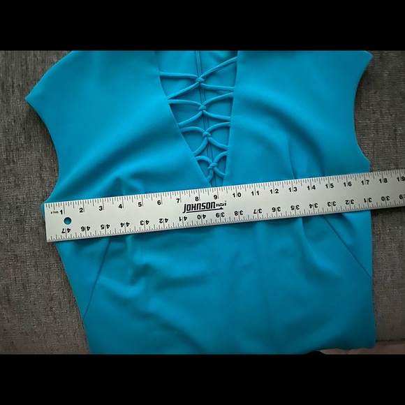 Alexia Admore Blue Lace Up Cap Sleeve Mini Dress M - Picture 10 of 12